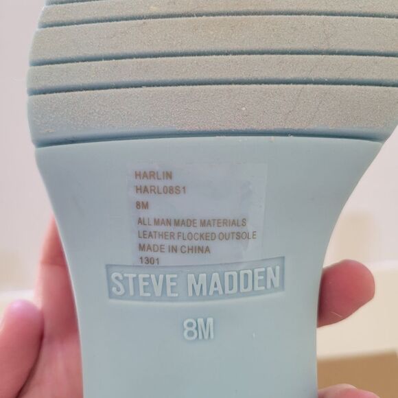 Steve Madden Harlin Blue Jelly Open Toe Slide Sandal - Picture 12 of 14